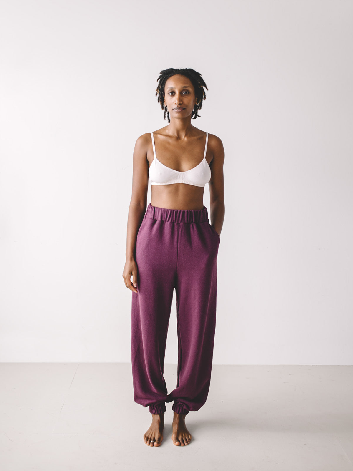Organic Cotton Hemp Sweatpants Purple – ALIYA WANEK