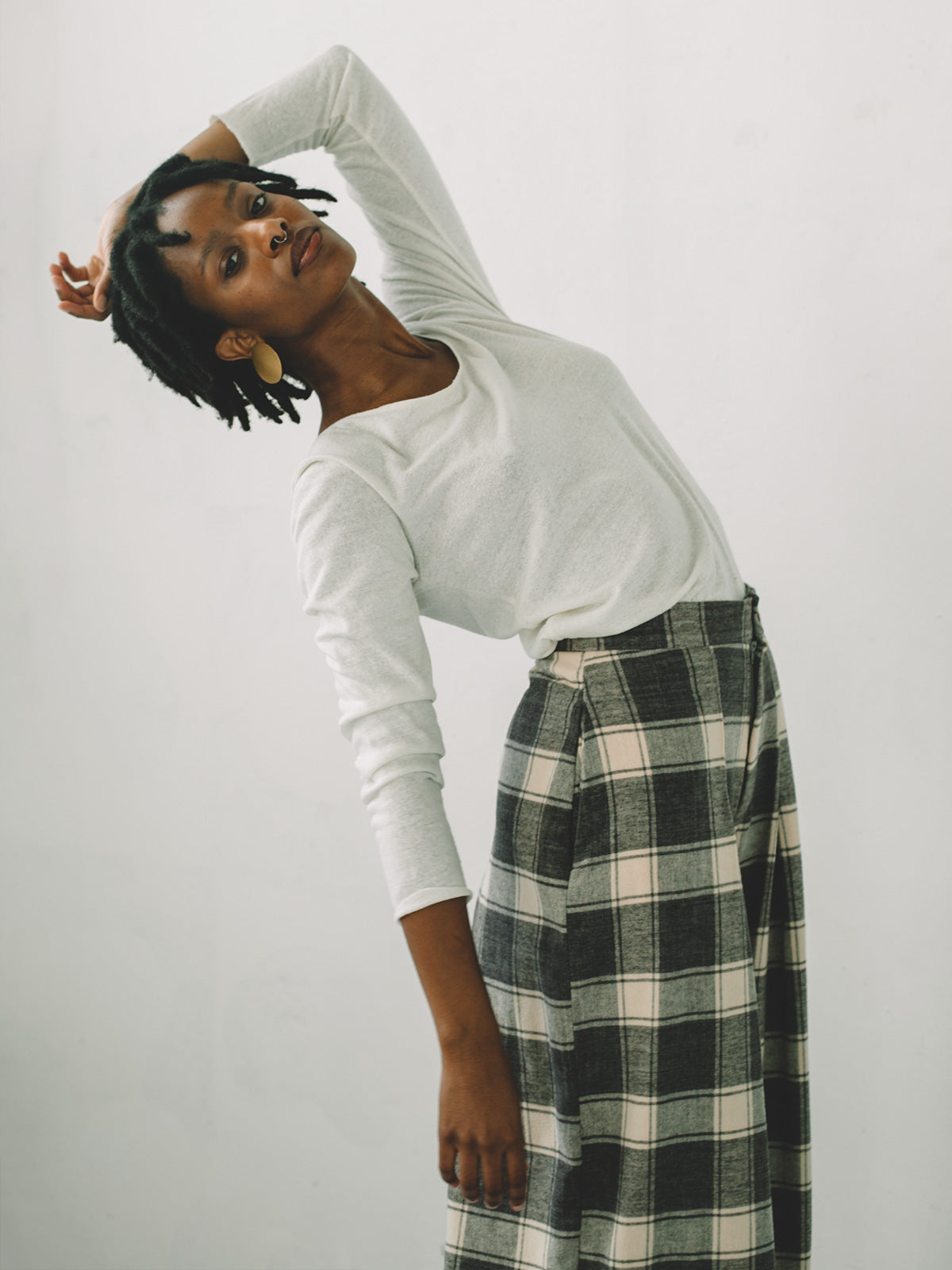 Lin Trousers - Gray Plaid