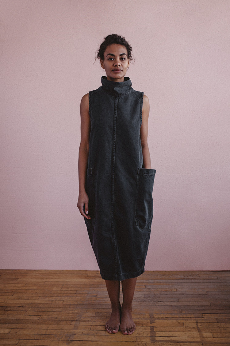 Britt Dress - Black Stonewash - S