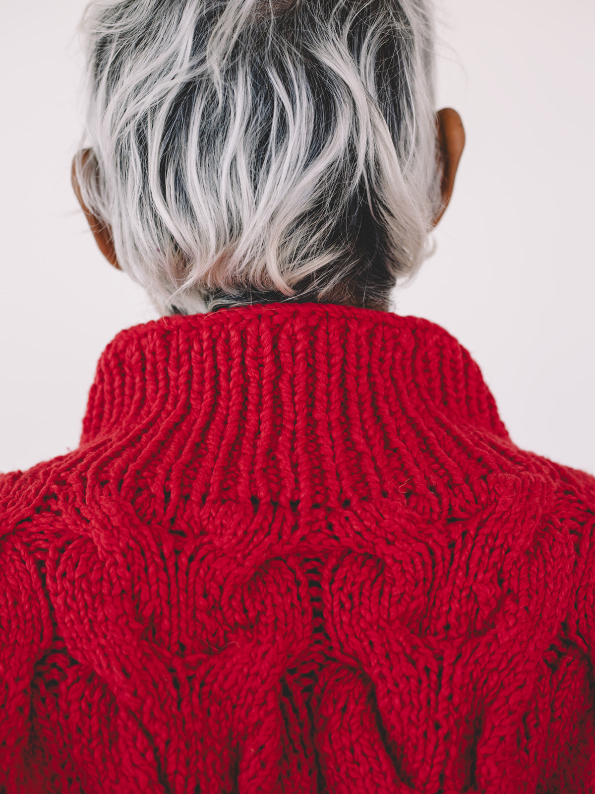 Organic Cotton Turtleneck Red Hand Knit Sweater – ALIYA WANEK
