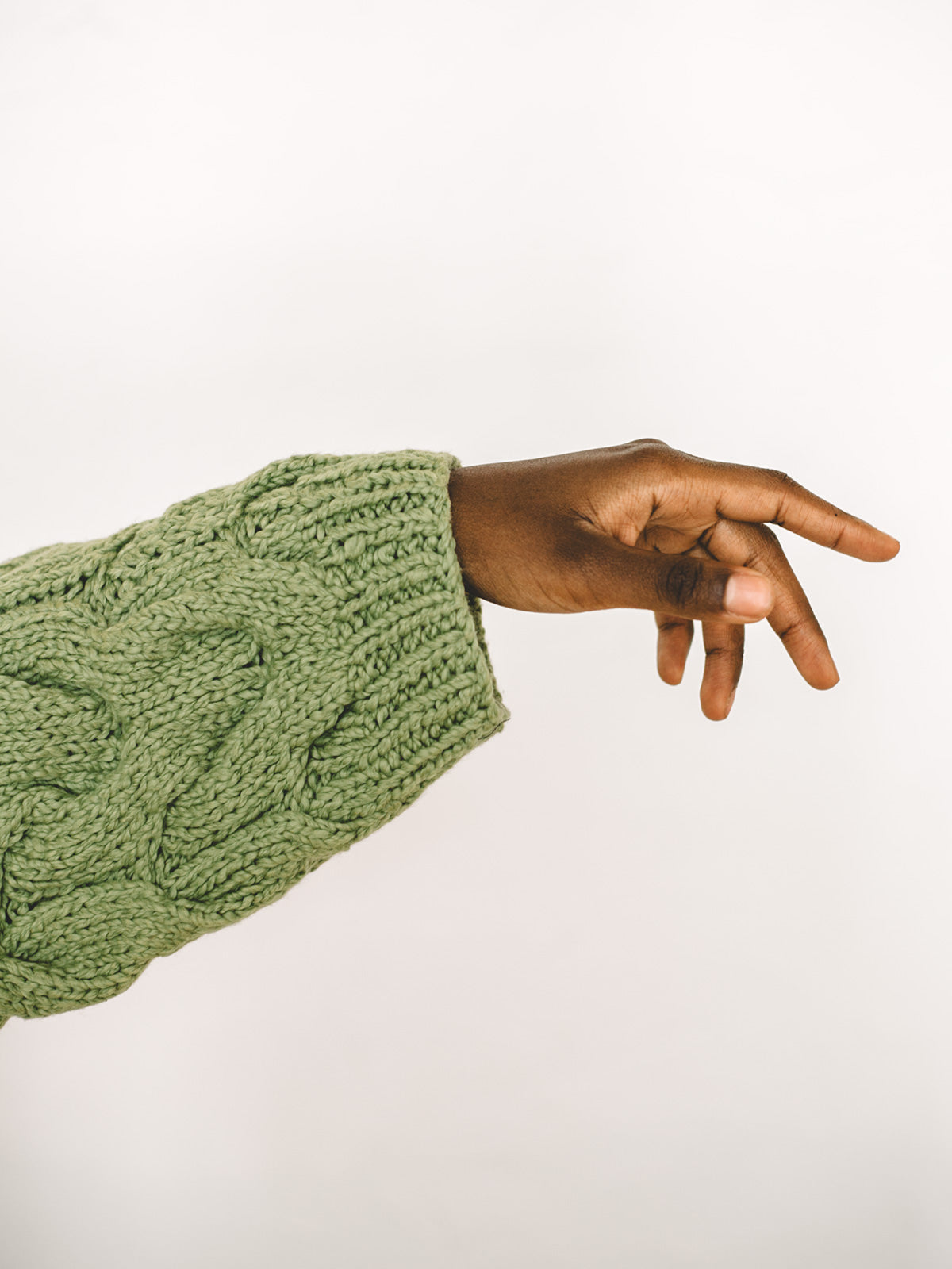 Green Organic Cotton Turtleneck Hand Knit Sweater – ALIYA WANEK