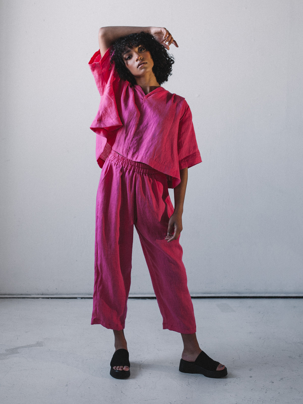 Kendric Pants - Pink Linen - S