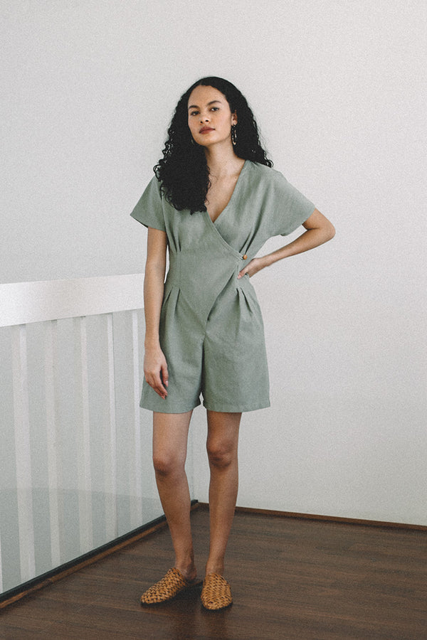 Mills Romper - Sage - S