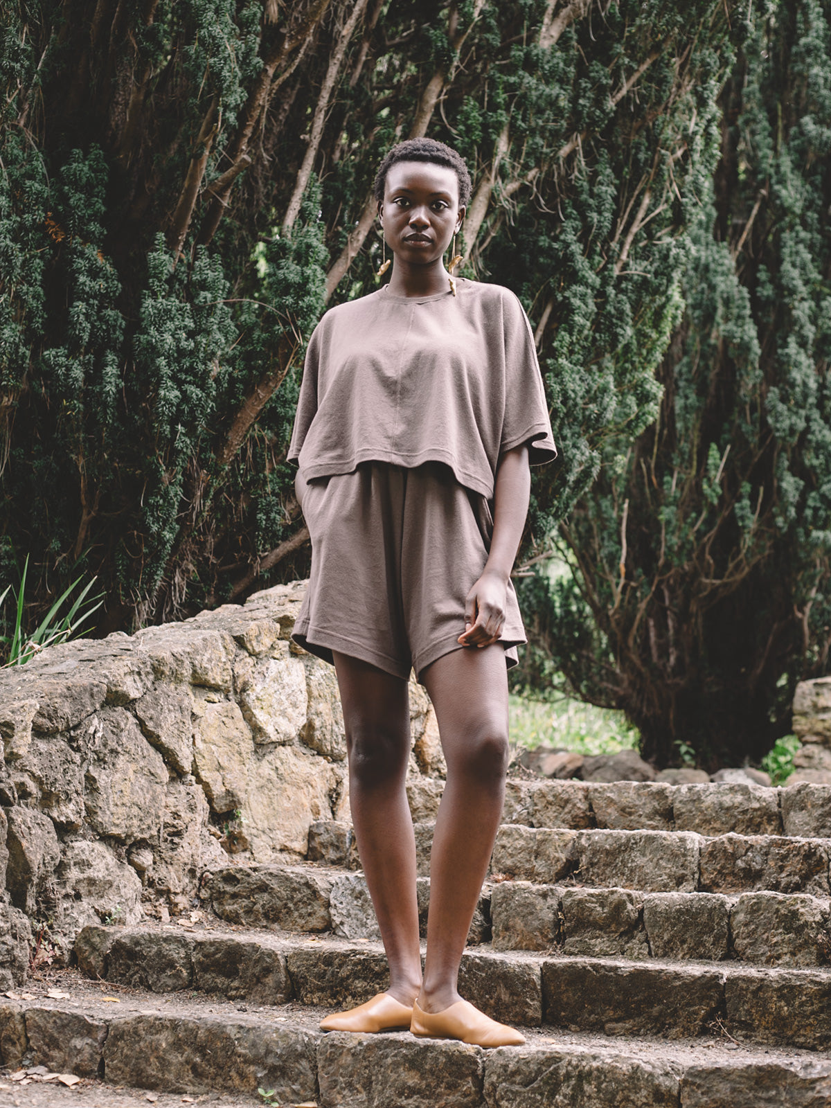 Priya Shorts - Mushroom Jersey