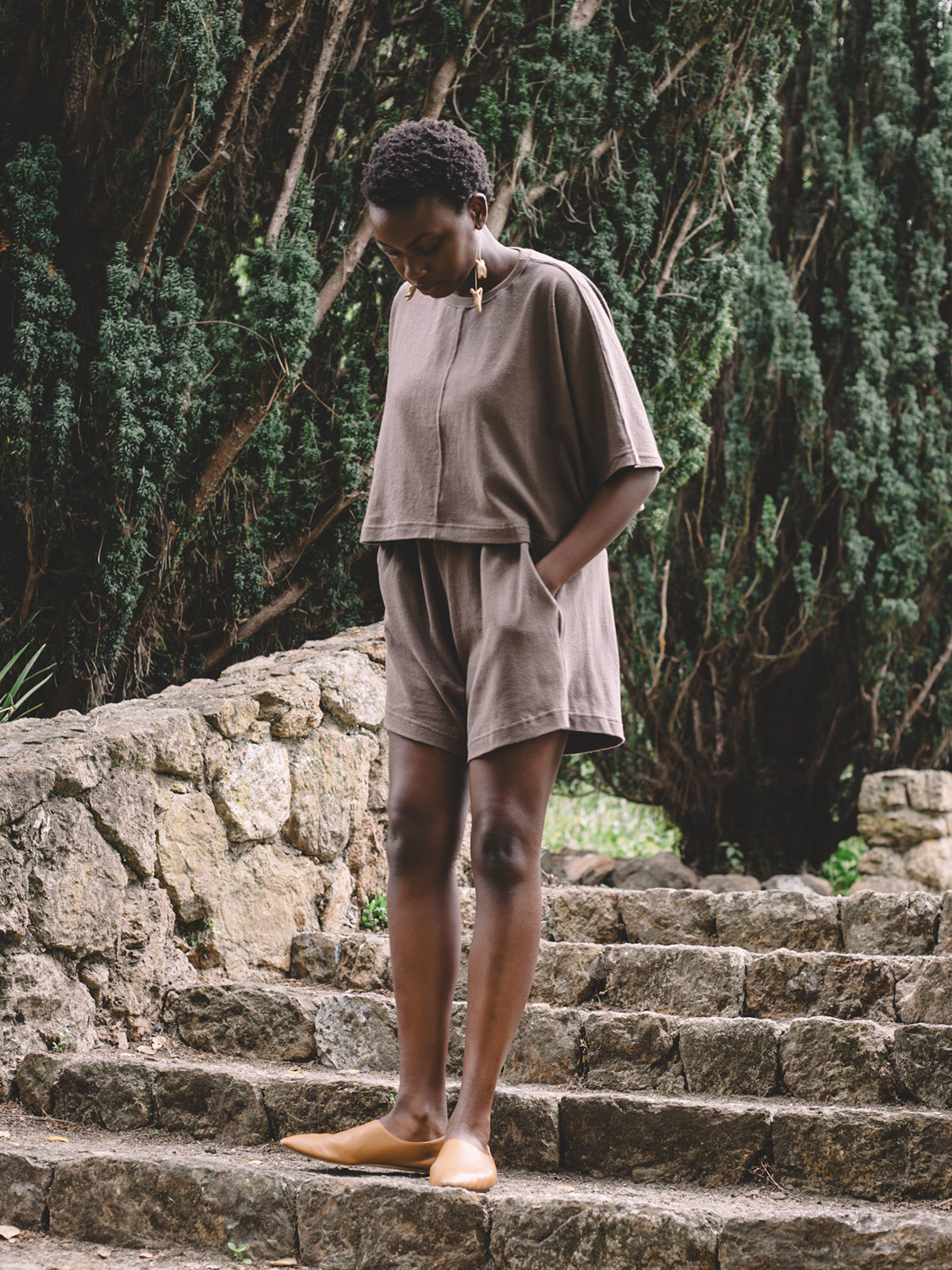 Priya Shorts - Mushroom Jersey