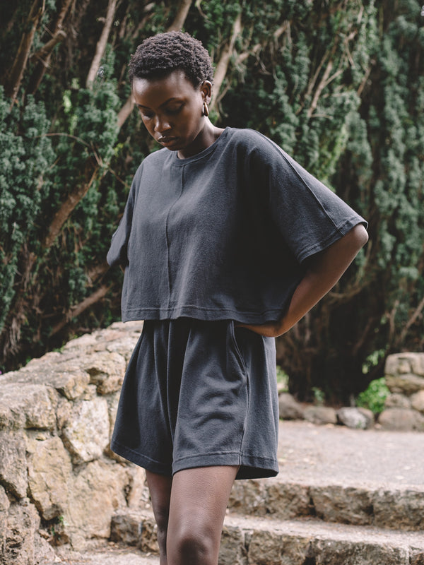 Zola Top - Faded Black Jersey