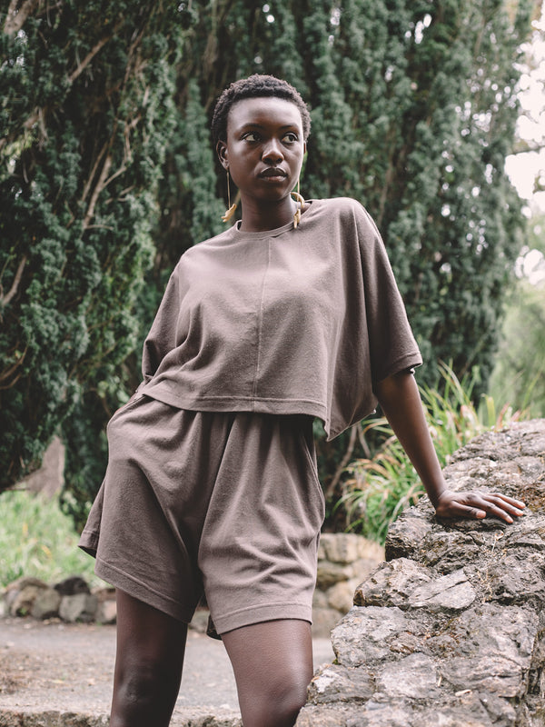 Zola Top - Mushroom Jersey