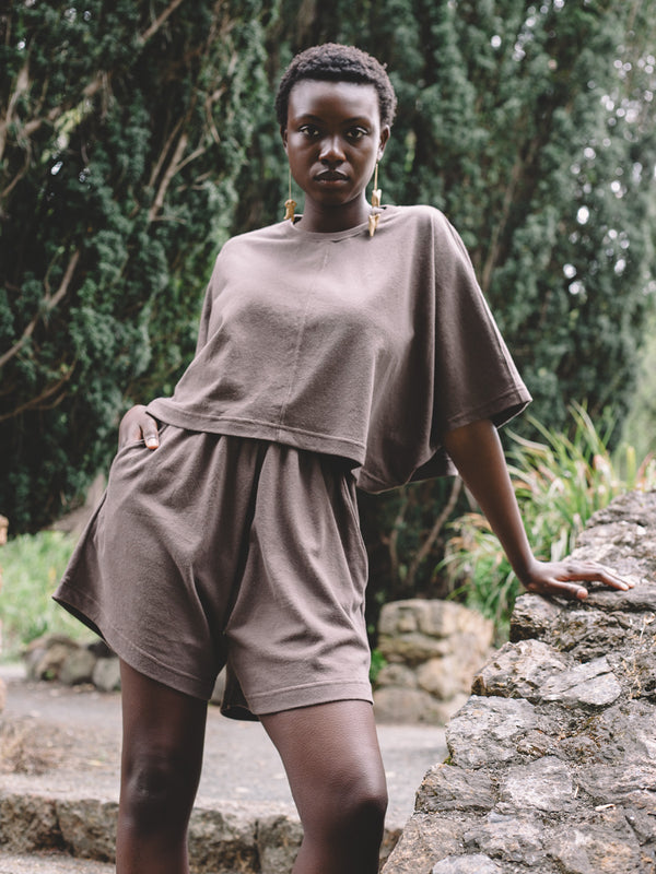 Zola Top - Mushroom Jersey