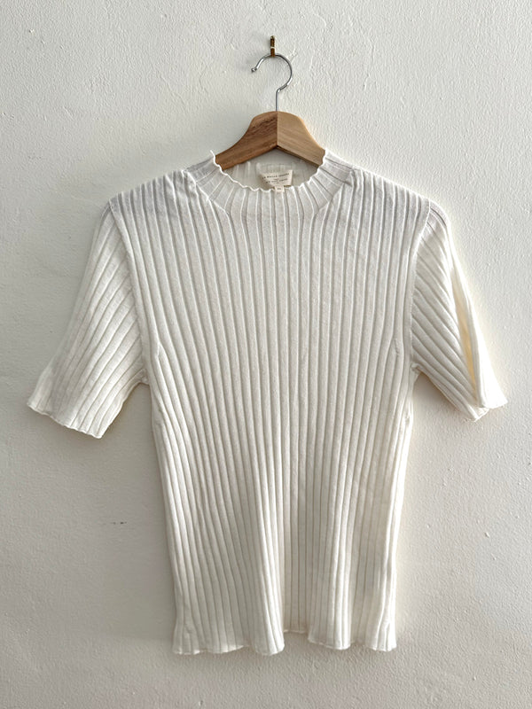 Sézane Rib Top in White