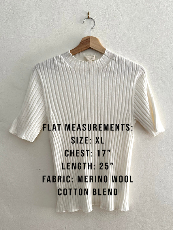 Sézane Rib Top in White