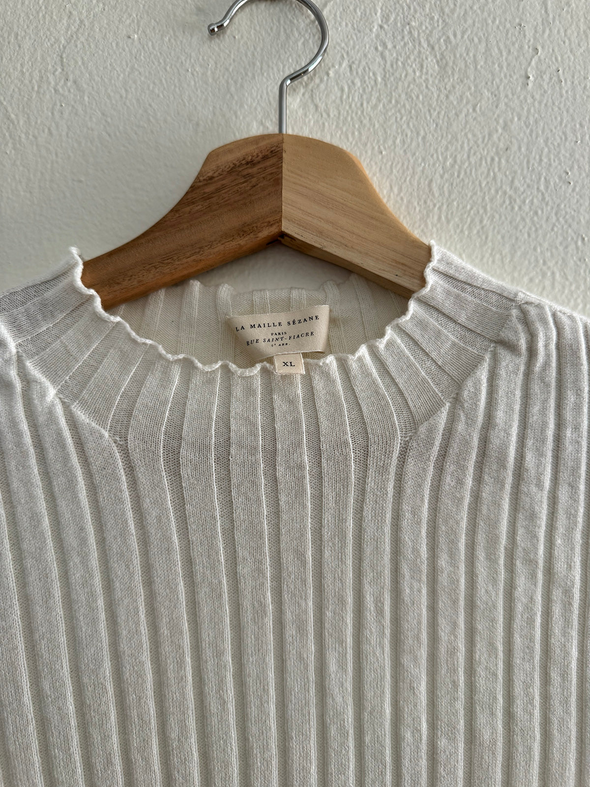 Sézane Rib Top in White