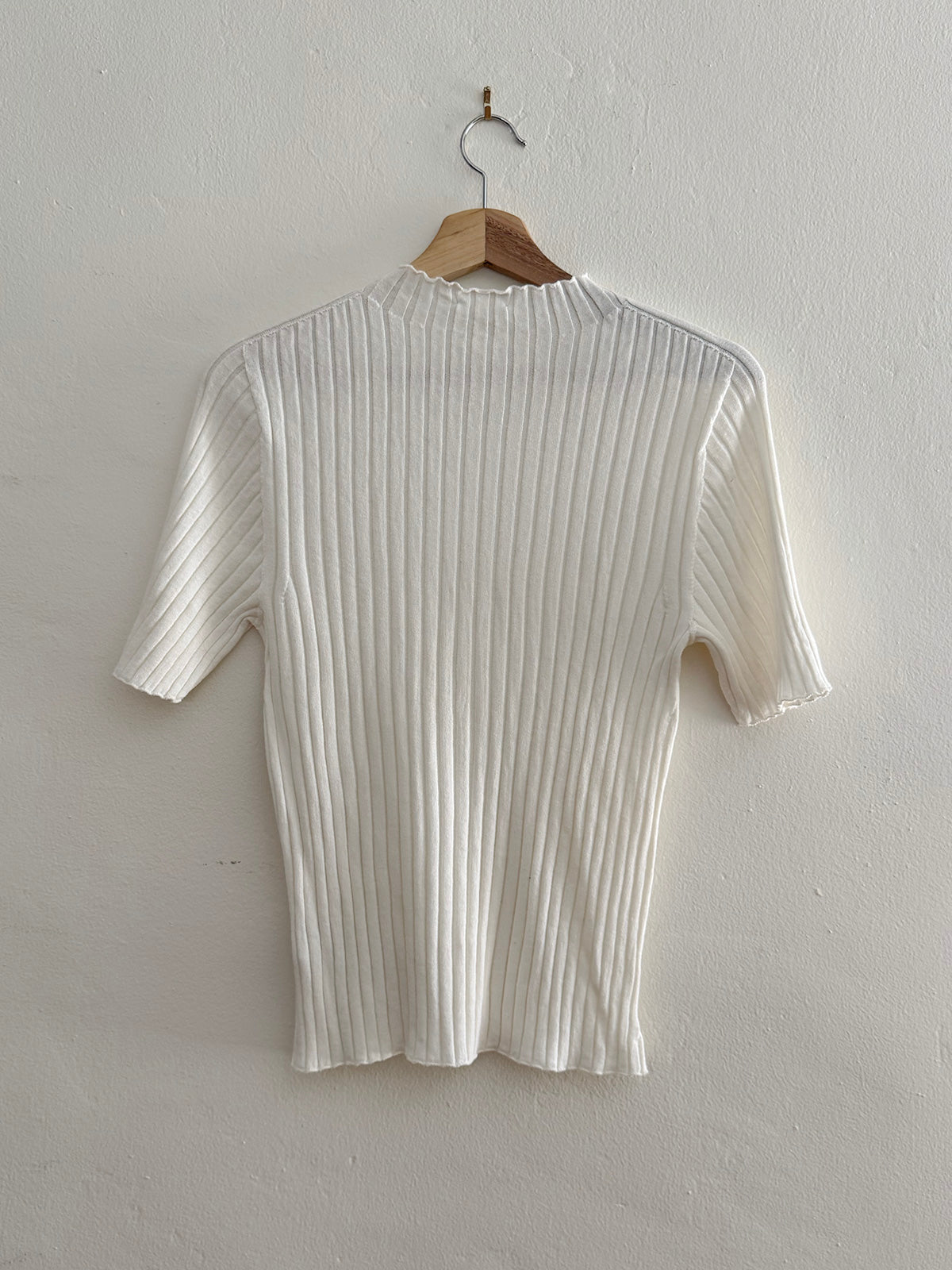 Sézane Rib Top in White