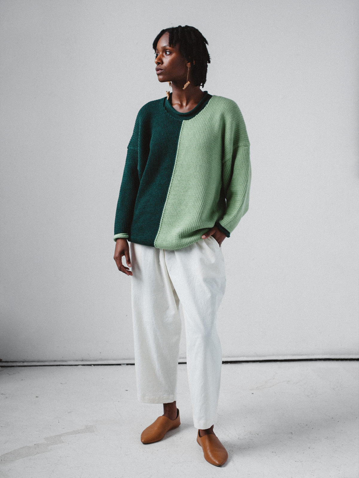 Leal Sweater - Avocado Duo